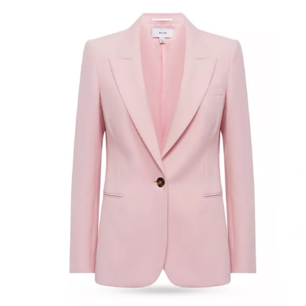 New REISS Marina Single Breasted Blazer in Pink Size 6 US / 10 UK